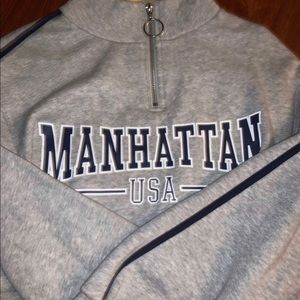 Forever 21 “Manhattan” crop top hoodie